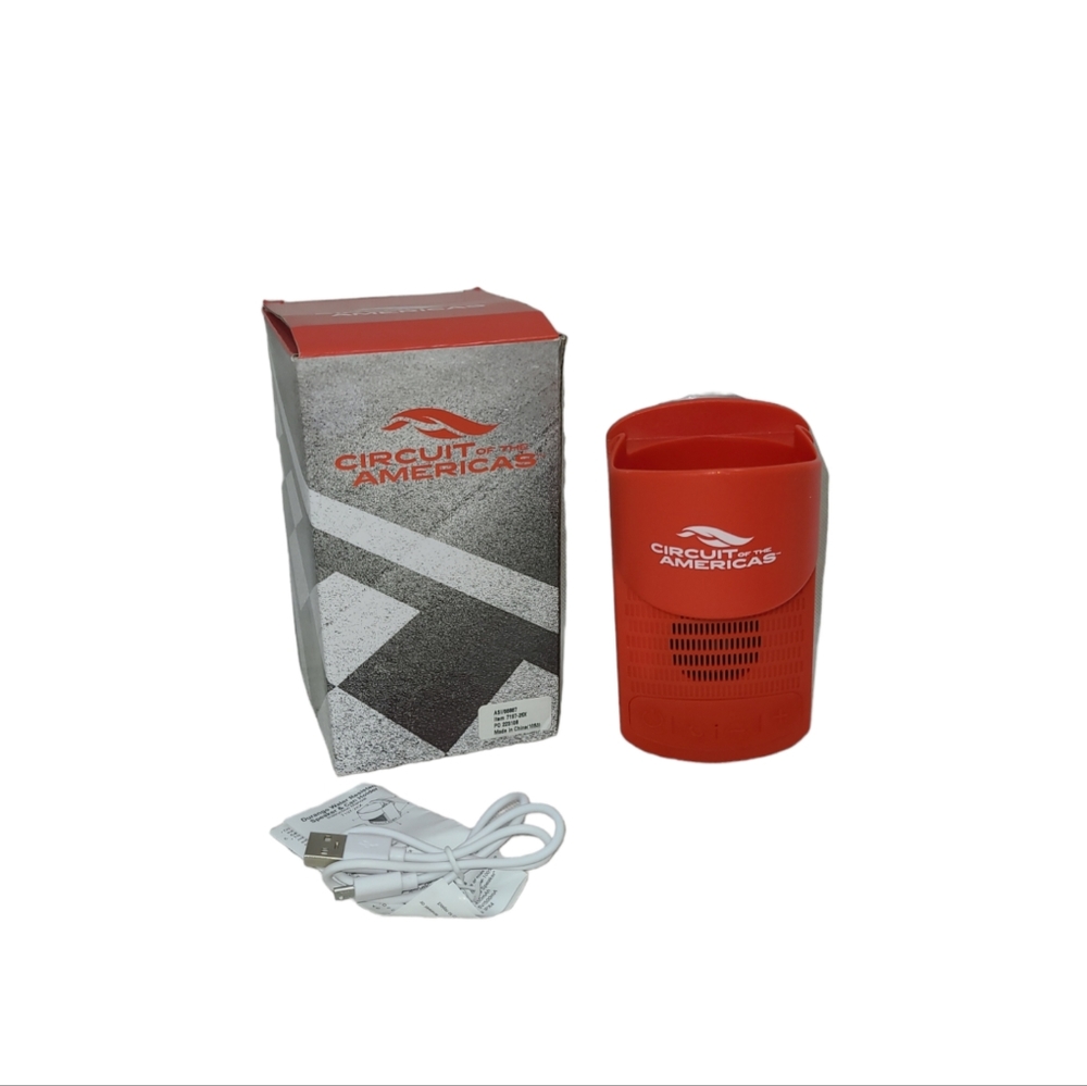 Circuit of the Americas COTA Water Resistant Bluetooth Speaker & Can Holder NIB